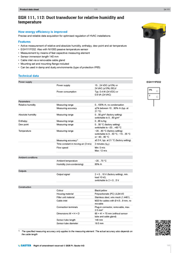 SAUTER Product Catalogue  EGH